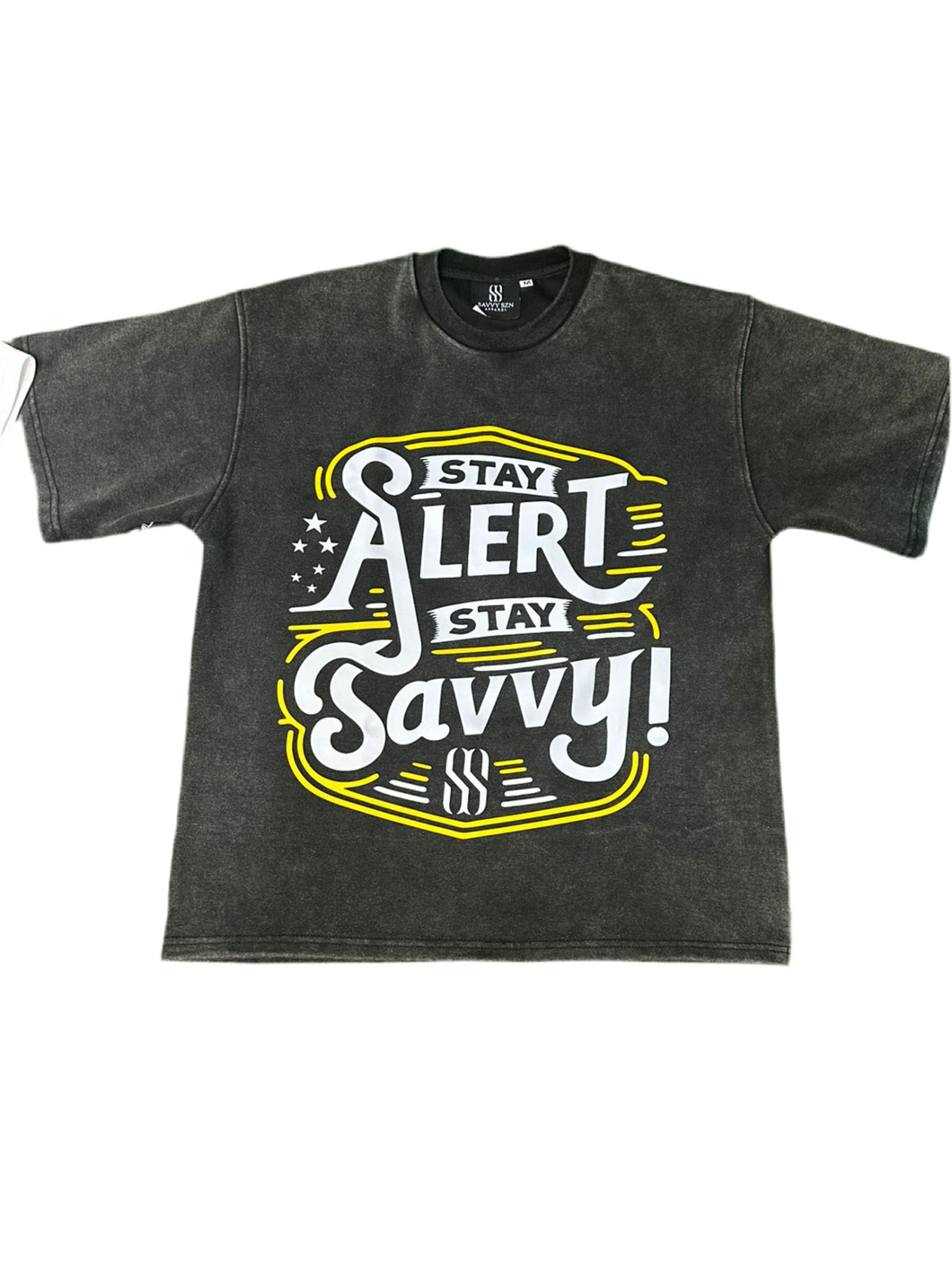 Stay Savvy, Stay Alert Oversized Graphic Tee