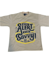 Load image into Gallery viewer, Stay Savvy, Stay Alert Oversized Graphic Tee
